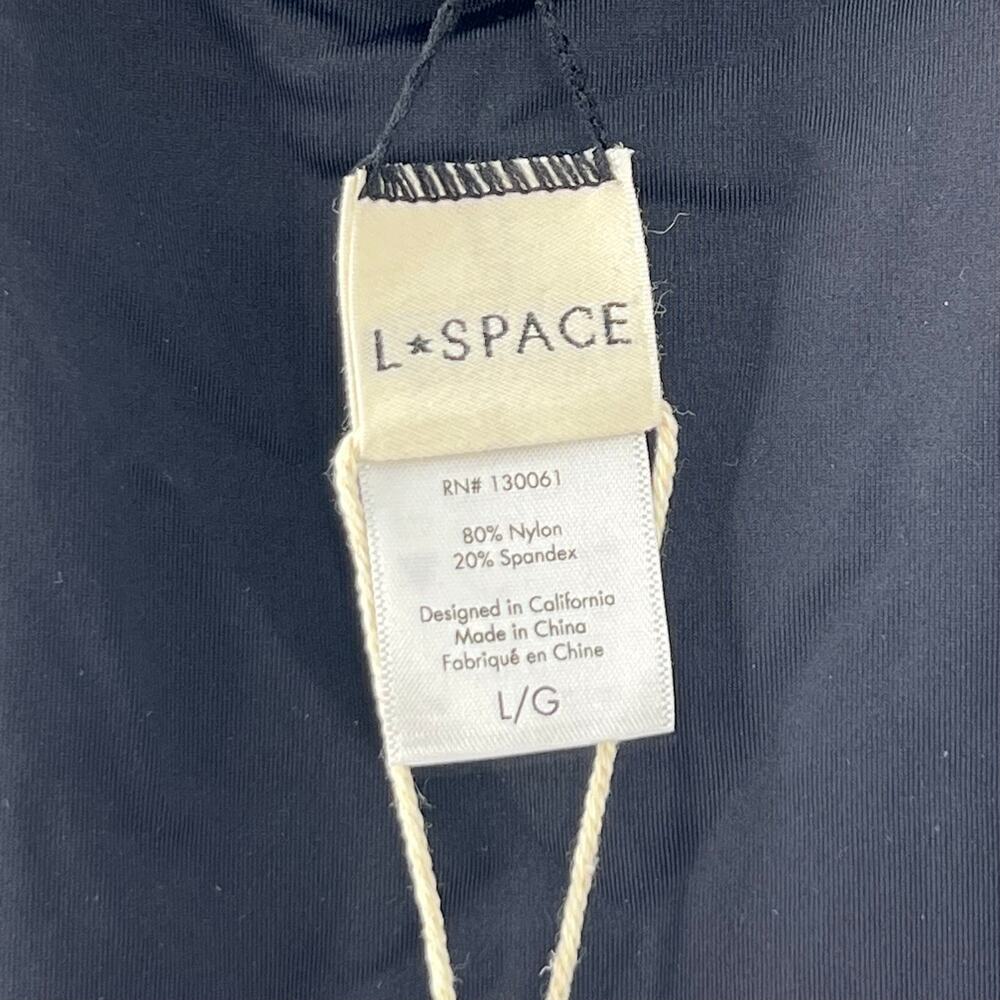L*Space Nadia One-Piece Swimsuit Sensual Solid Black Cream Size Large NWT - Picture 8 of 10